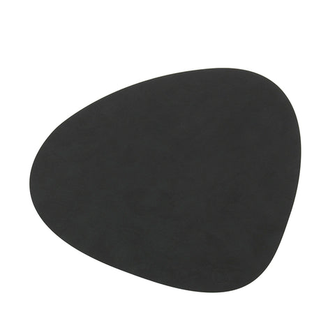 Large Black Curved Placemat in NUPO Leather by LIND DNA