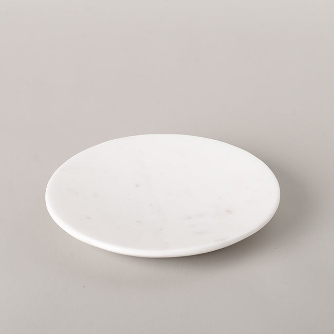 White Marble Soap Dish Round 12cm