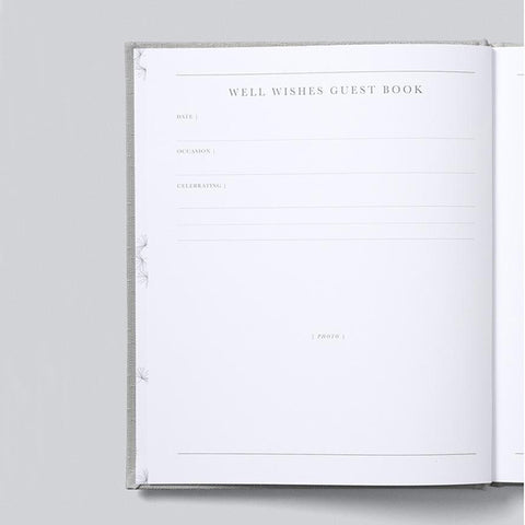 Write To Me - Well Wishes Guest Book Grey