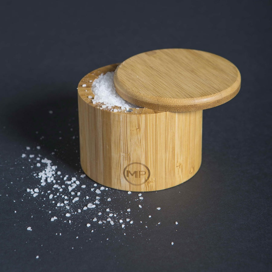 Bamboo Salt Box With Sliding Lid