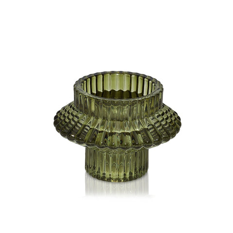 Aida Vintage Glass Candle Holder Moss