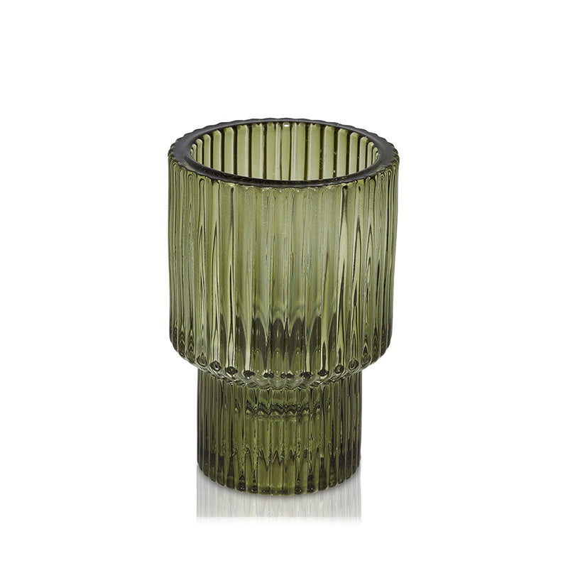 Arlo Vintage Glass Candle Holder Moss