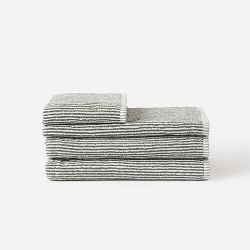 Citta Stripe Cotton Towels Olive/White