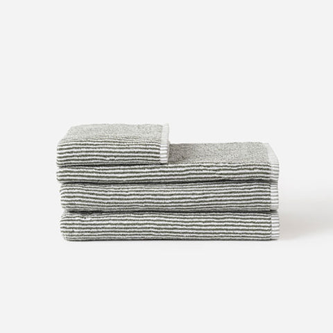 Citta Cotton Bath Towels Olive/White Thin Stripe