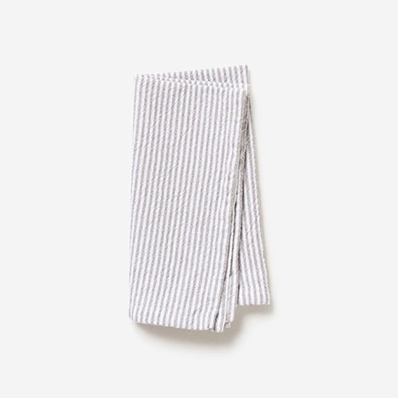 Citta Washed Cotton Napkins Grey Stripe