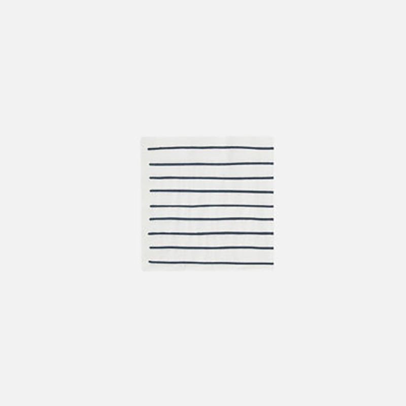 Citta White/Navy Stripe Paper Cocktail Napkin 