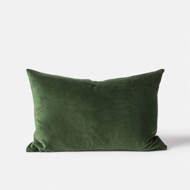 Cotton Velvet Cushion in Spirulina by Citta