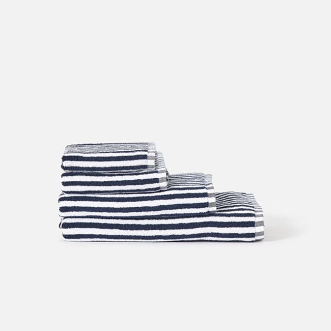 Wide Stripe Cotton Towels in Olive & White by Citta