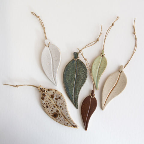 Kim Wallace Ceramics Eucalyptus Leaf Ornament