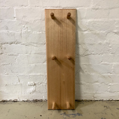 Handmade Hardwood Vertical Wall Rack 82cm x 24cm - 6 Pegs