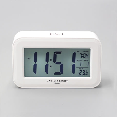 Reilly Digital Rectangle Alarm Clock White