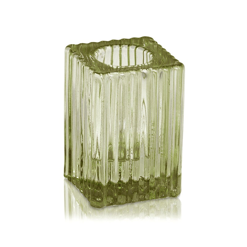 Enzo Vintage Glass Candle Holder Moss