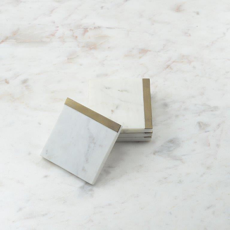 Marble Brass Coasters