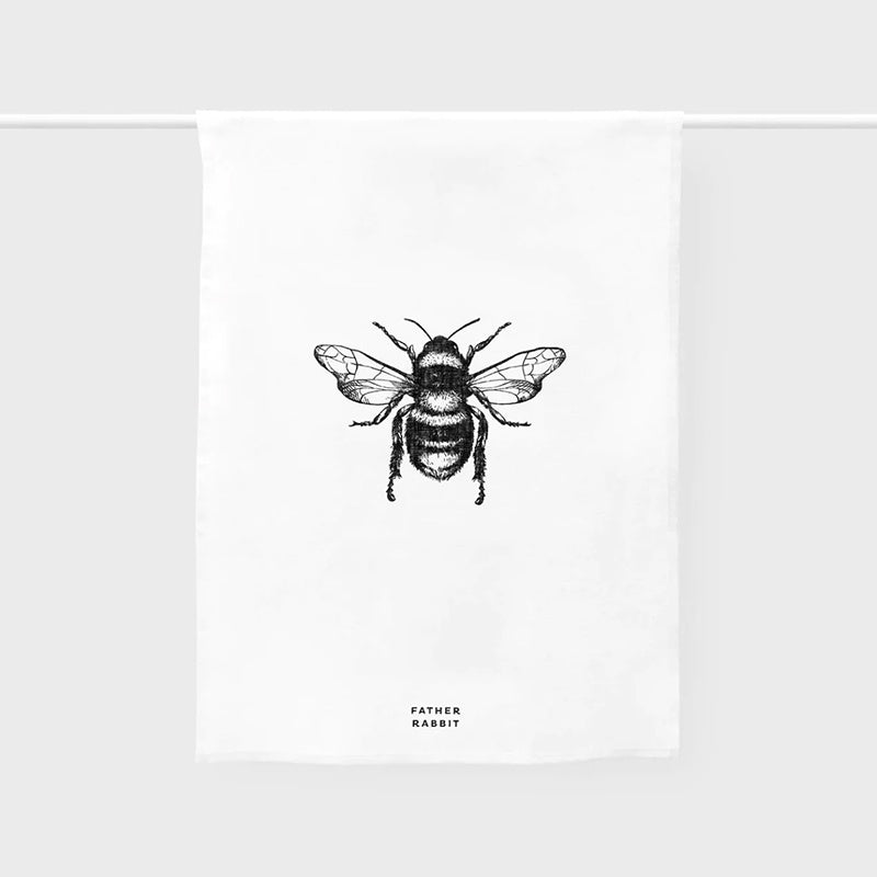 Father Rabbit Linen Tea Towel Bee