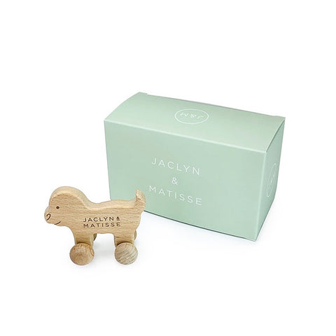 Jaclyn & Matisse Wooden Push-Along-Toy Doug The Dog