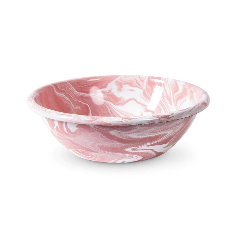 Kip & Co Enamel Salad Bowl Pink Marble