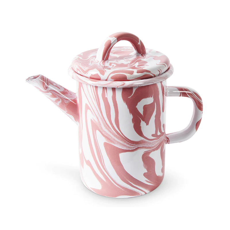 Kip & Co Enamel Teapot Pink Marble