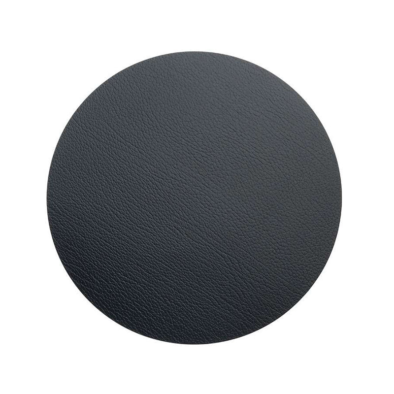 Black 30cm Circle Hotmat in Bull Leather by LIND DNA
