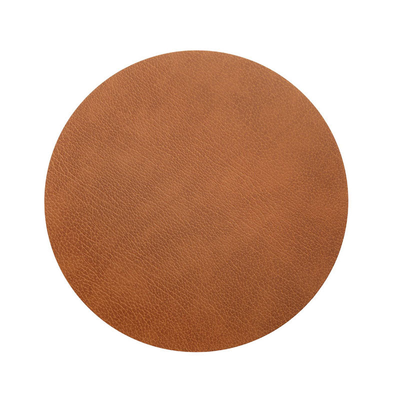 Natural 30cm Circle Hotmat in Bull Leather by LIND DNA