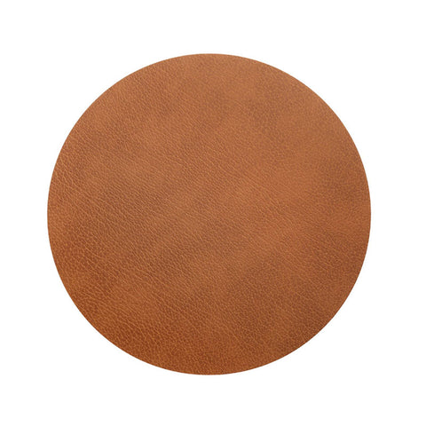 Black 30cm Circle Hotmat in Bull Leather by LIND DNA