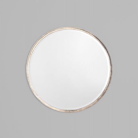 Looking Glass Round Mirror Antique Silver Custom Order 2-8 Weeks