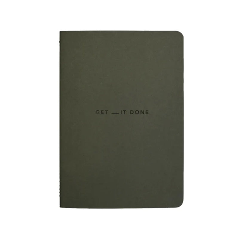 MiGoals - Get _It Done Notebook - A5 - Soft Cover - Khaki & Black Foil