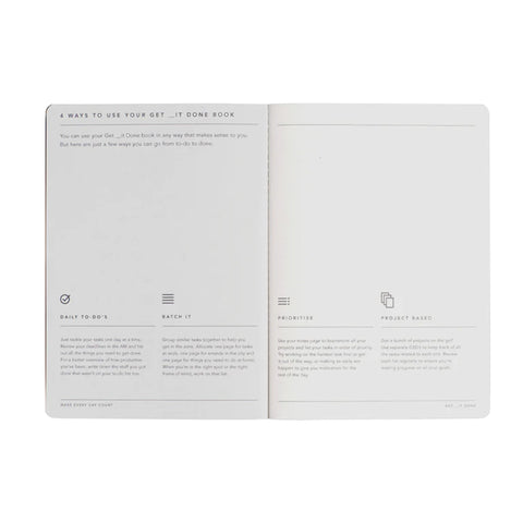 MiGoals - Get _It Done Notebook - A5 - Soft Cover - Khaki & Black Foil