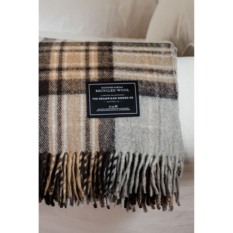 Recycled Wool Scottish Tartan Blanket