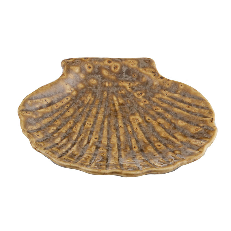 Honey Brown Seashell Trinket plate