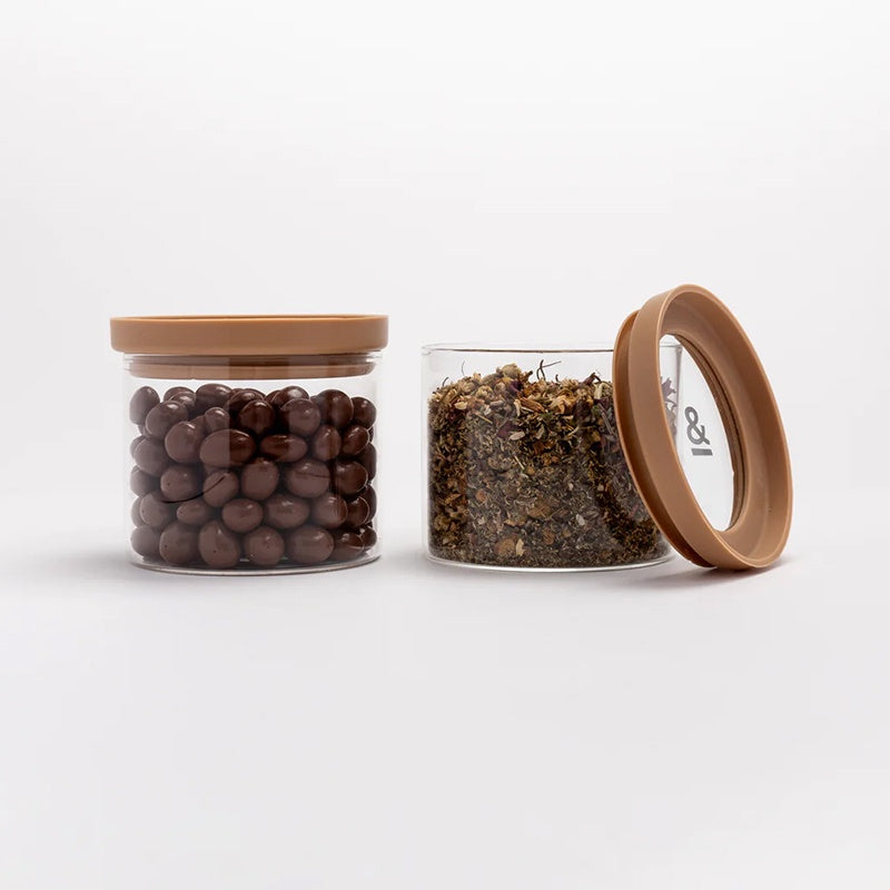 Seed & Sprout Wategos Glass Pantry Jars 2pk | Praline 450ml