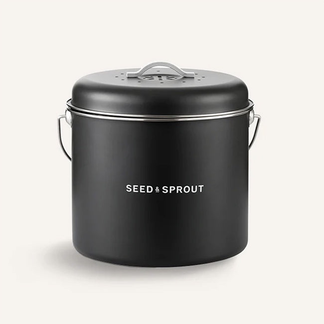 Seed & Sprout 8L Kitchen Compost Bin in Liquorice